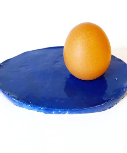 Een foto van Keramiek blauw eierschaal
